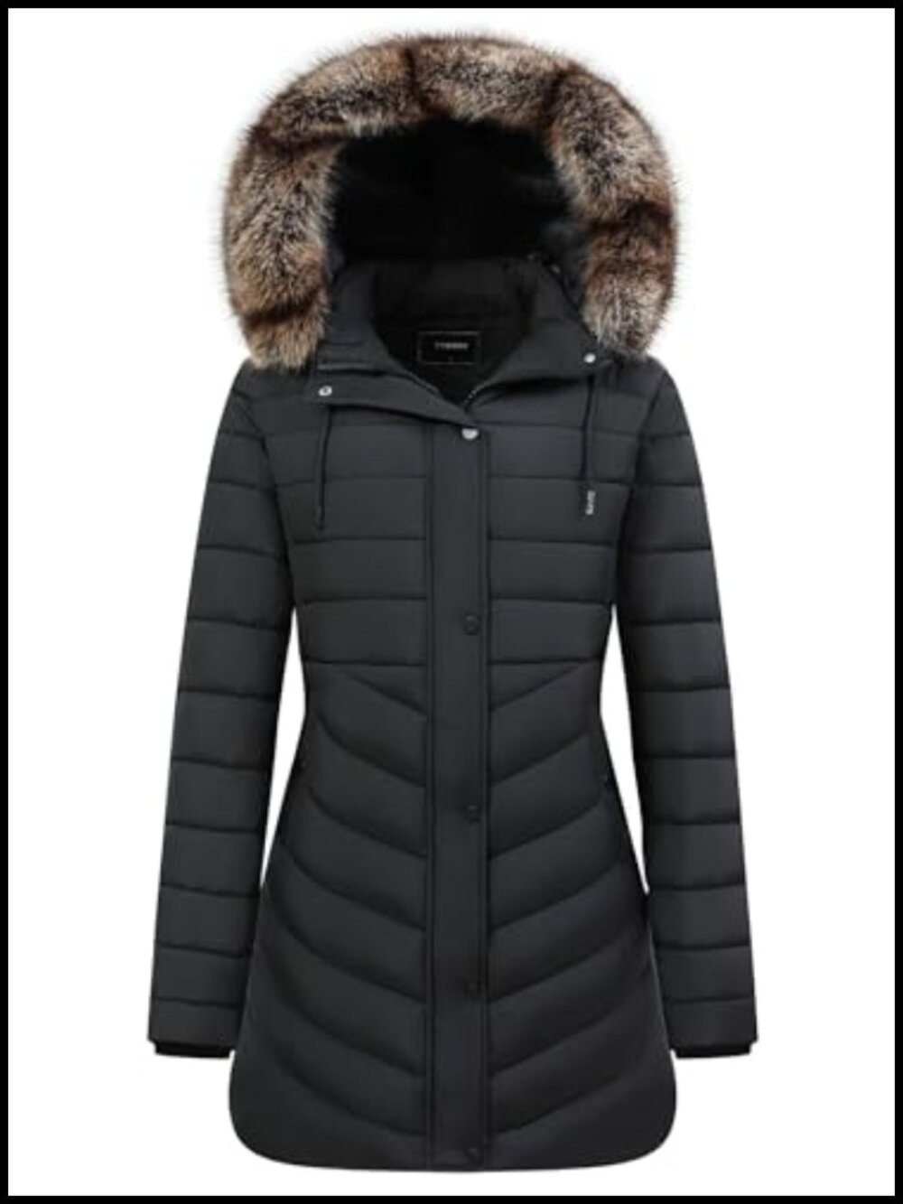 Women's Long Waterproof Down Puffer Jacket Parka with Hood